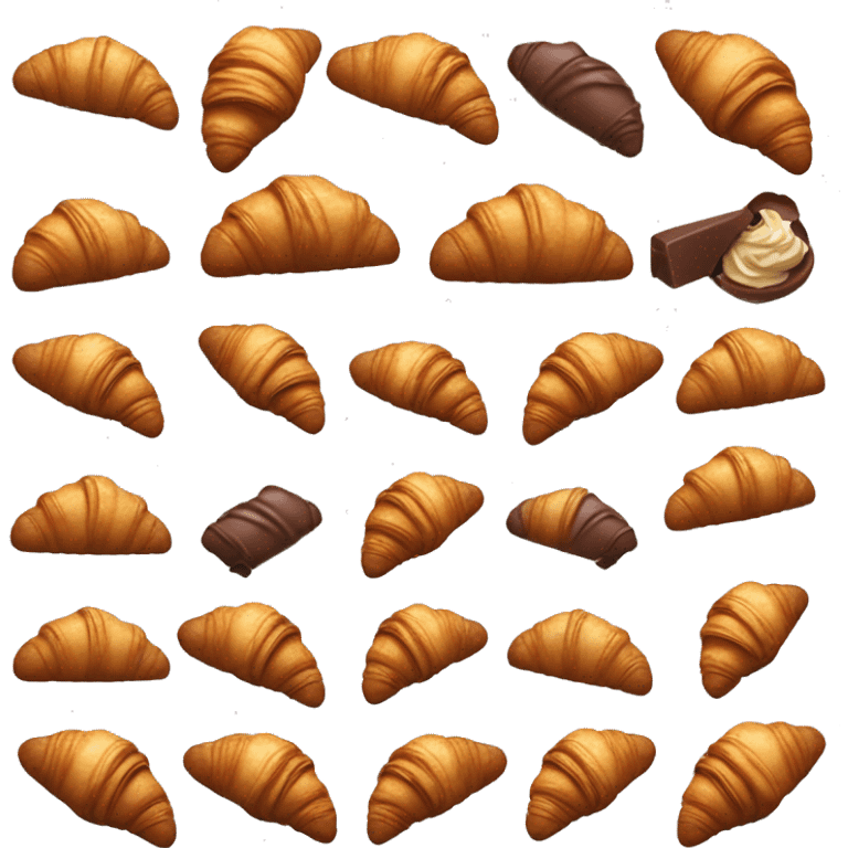 Croissant filled chocolate ￼ emoji