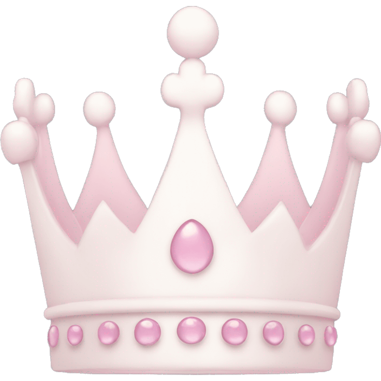 White and pastel pink crown emoji