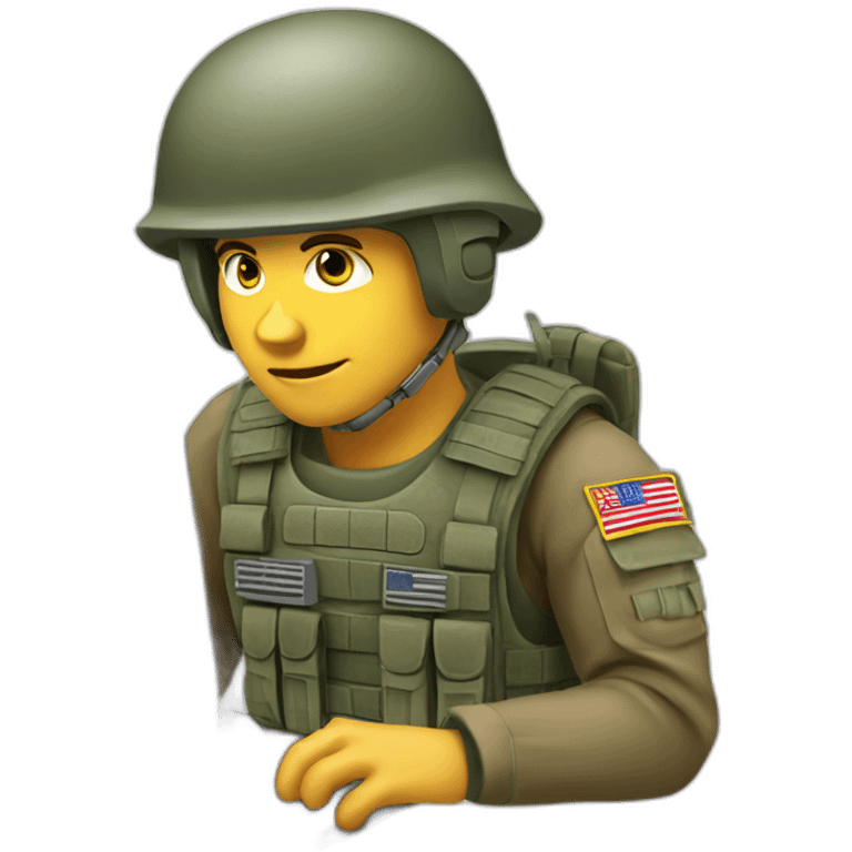 A soldier playing computer games emoji