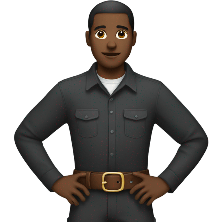 black person with a belt emoji