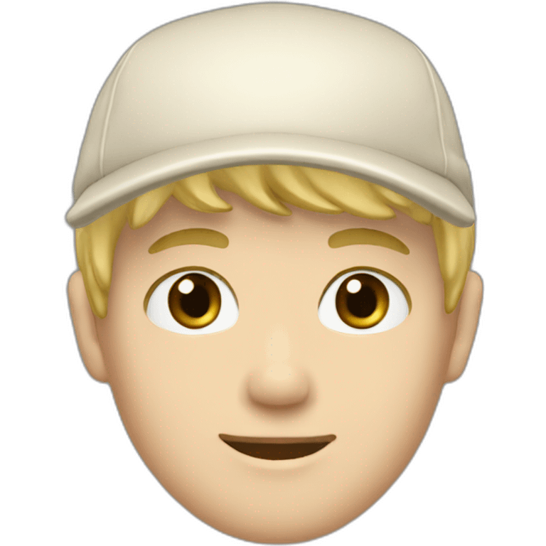 blonde hair white boy with black cap emoji