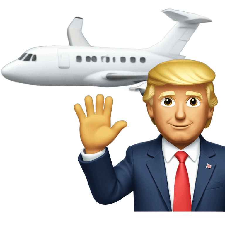 donald trump waving bye to a plane  emoji