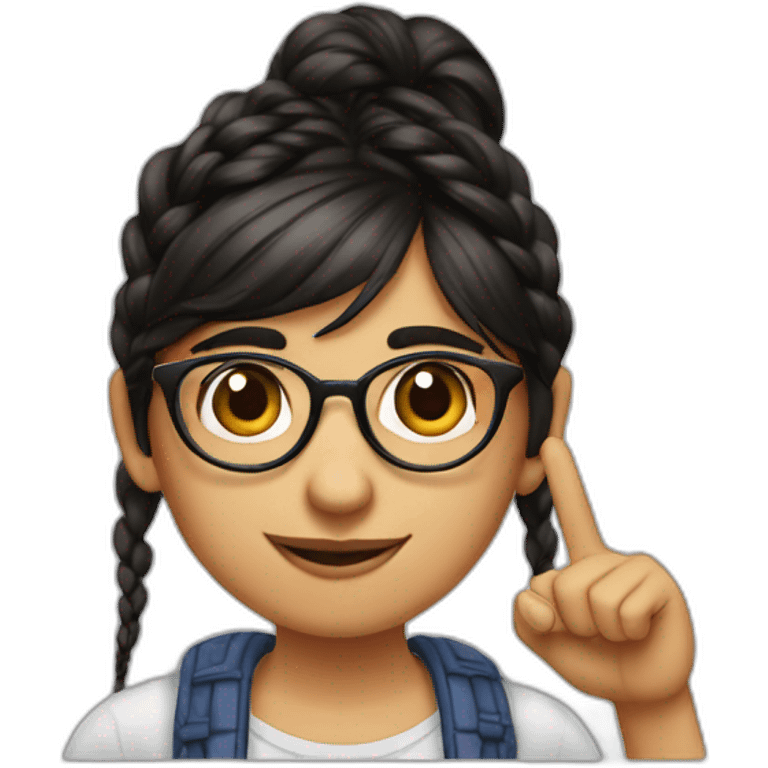 Mia Khalifa with a braid and OK finger emoji