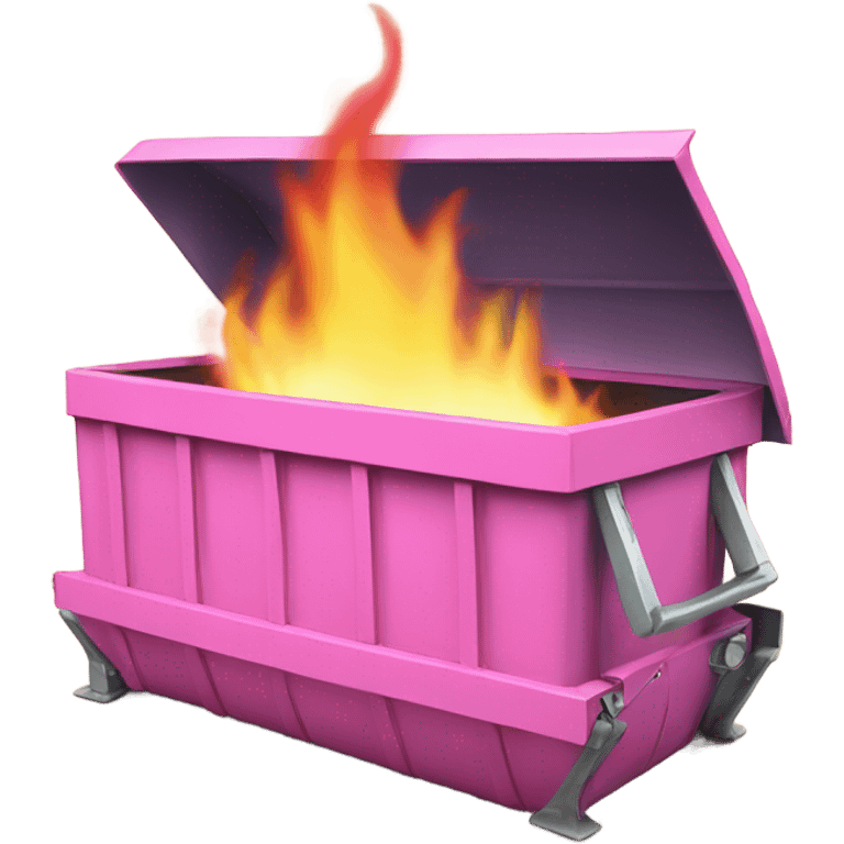 Pink Dumpster fire ; with blueprints burning  emoji