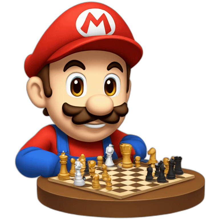 Super Mario playing chess emoji