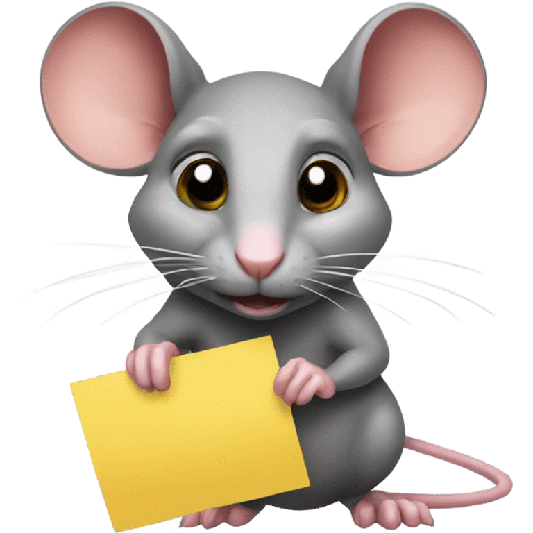 A rat holds a sign with the inscription "ТЫ" emoji