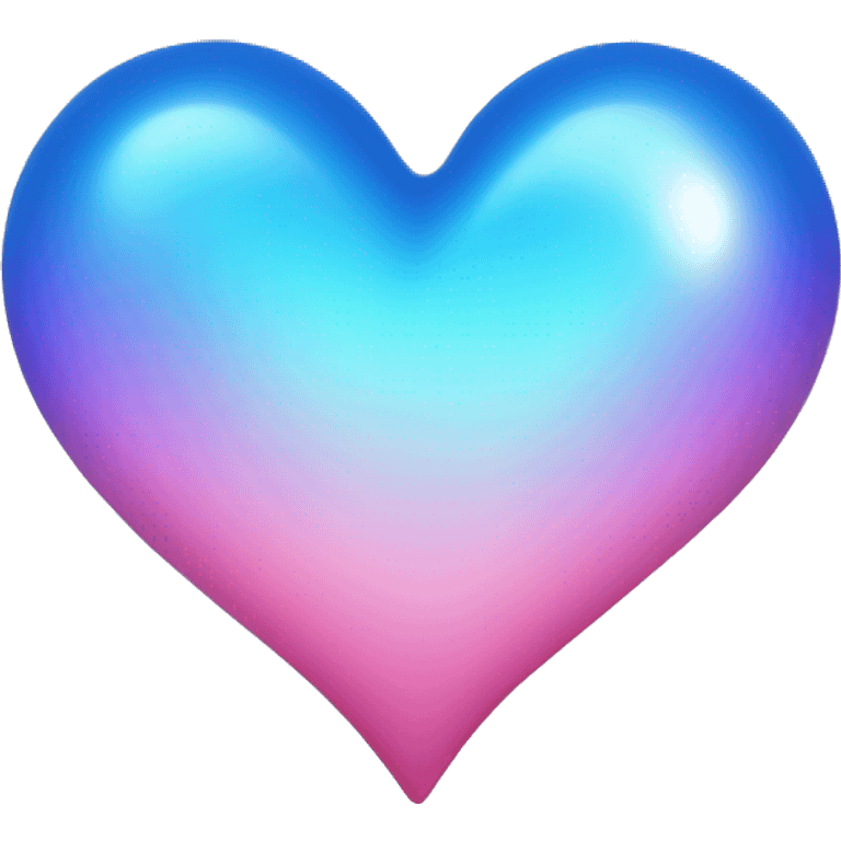 Iridescent Blue and pink heart emoji