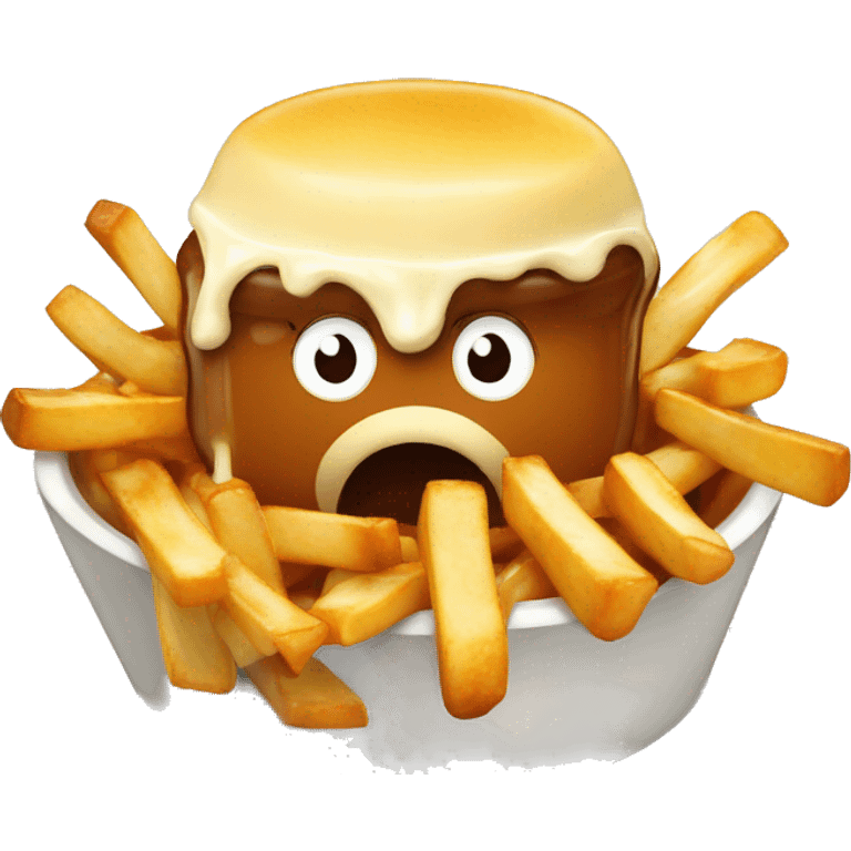 Poutine qui mange une poutine  emoji