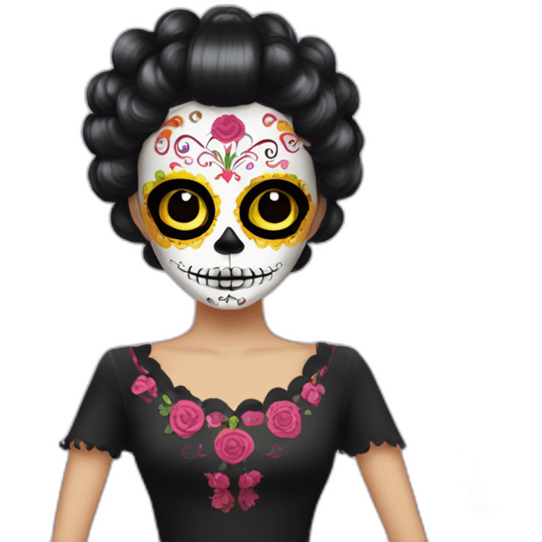 Dia de los muertos with hair rollers emoji