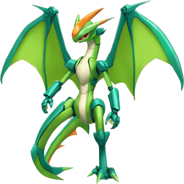 Mechanical Flygon-Scyther-Charizard-Medabot-Mecha full body emoji