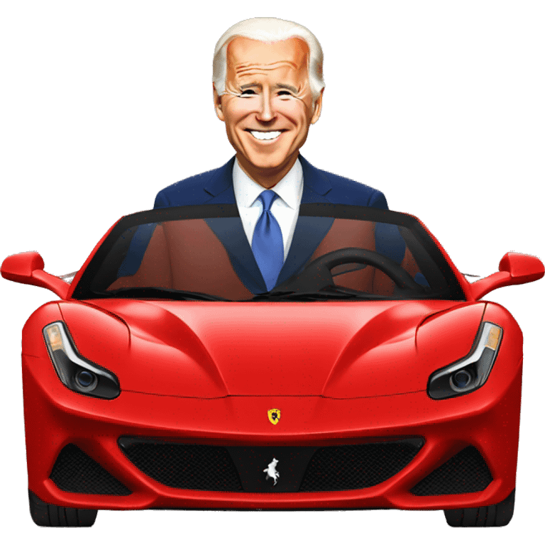 Joe Biden in a Ferrari  emoji