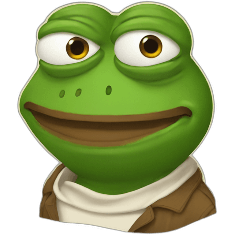 pepe the frog with something brown dropping from his back emoji