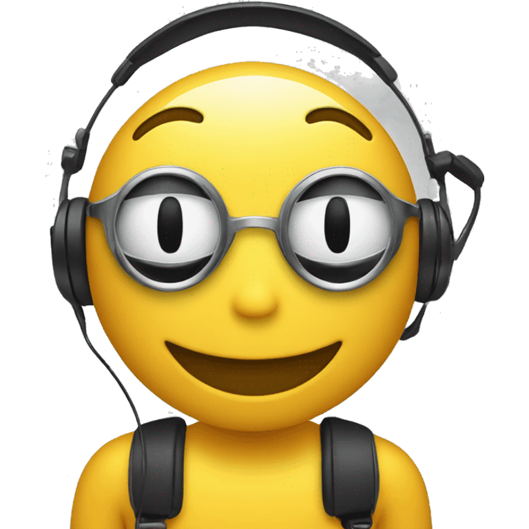 Smiley face with headset emoji