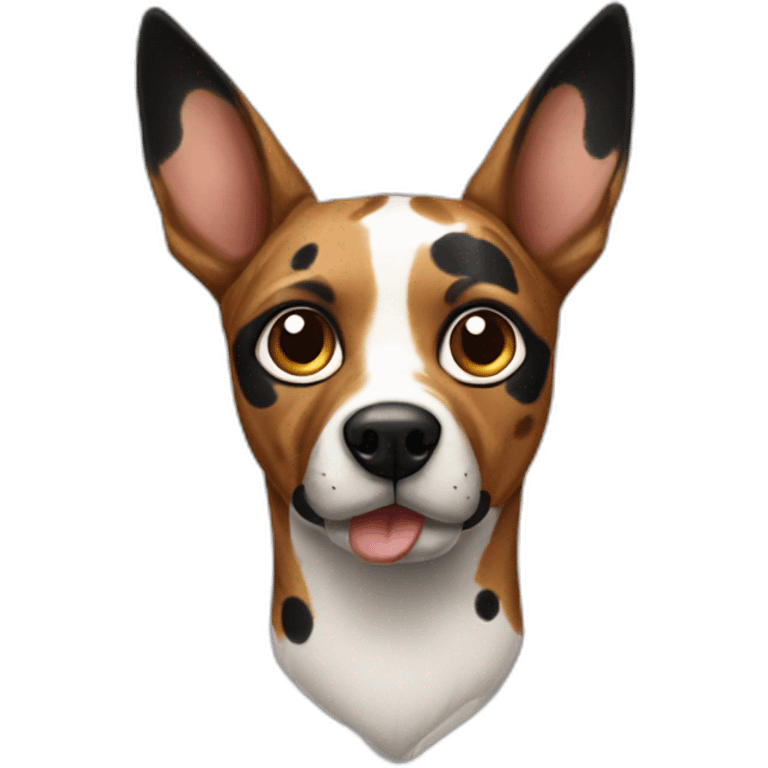 Spotted dog pointy ears eye patch marking emoji