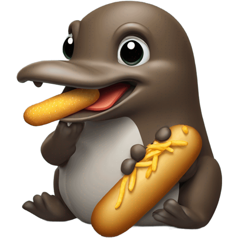 Platypus eating a corndog  emoji