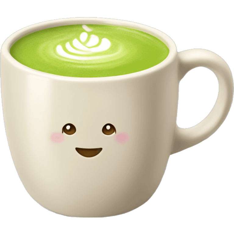 Matcha latte beige mug emoji