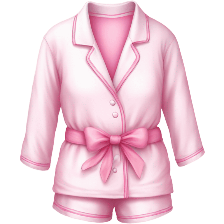 pajamas cute with colour of soft sweet pink and white with ribbon  emoji