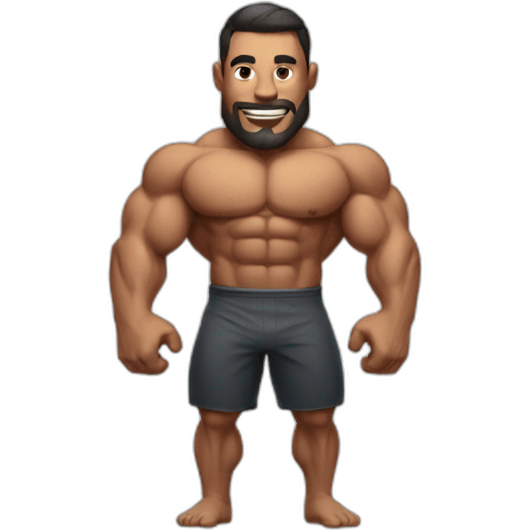 Man with big muscle cooking emoji