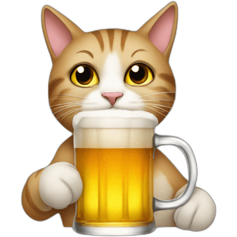 Cat drinking a beer  emoji