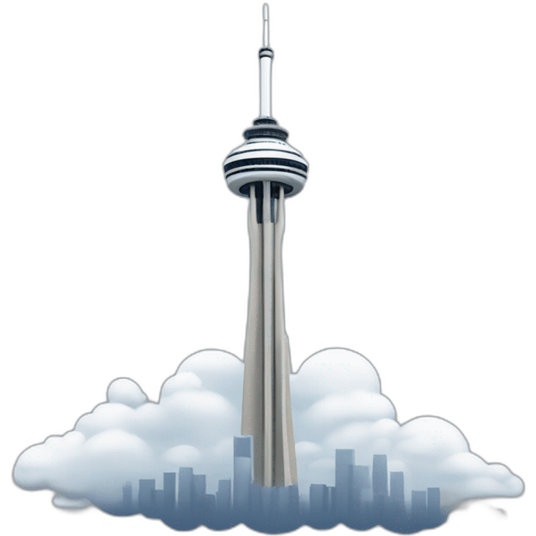 cn tower, cloudy day emoji