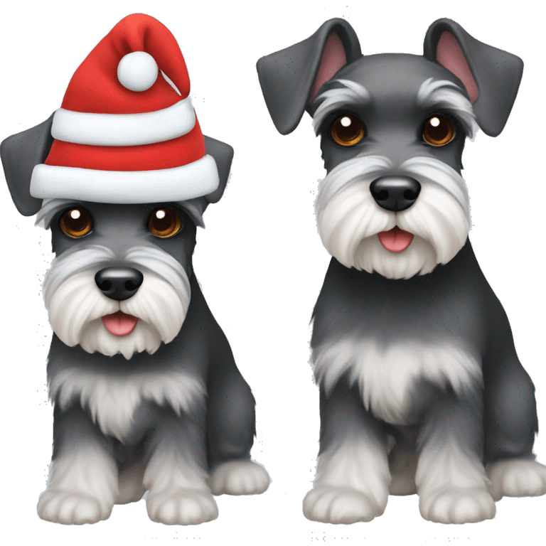 mini schnauzer with a santa hat on  emoji