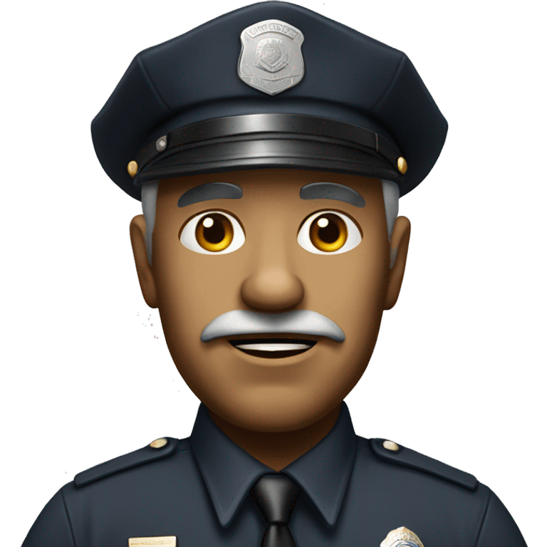 Photorealistic old American policeman shoked emoji