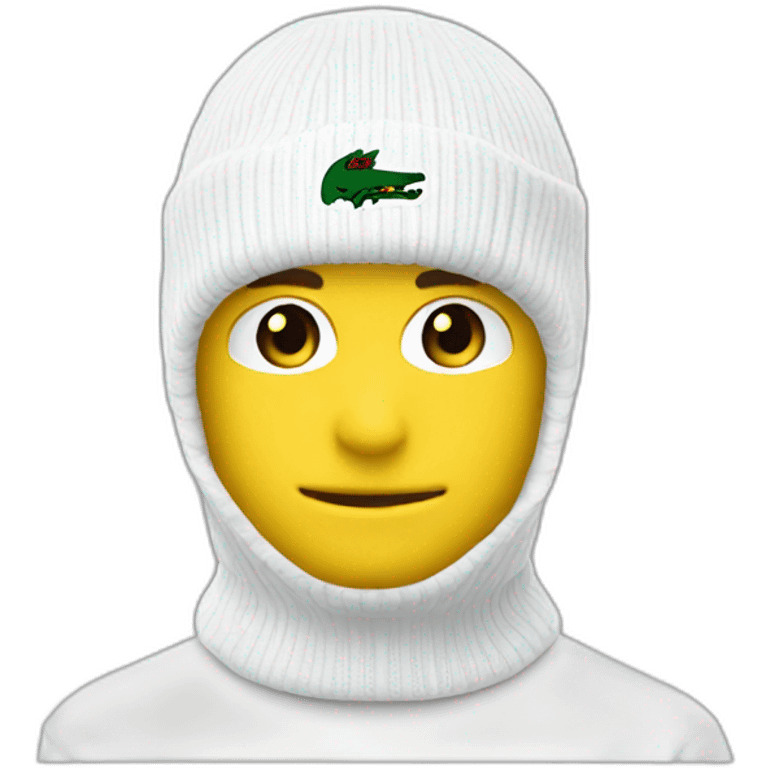 white boy lacoste balaclava with lacoste emoji