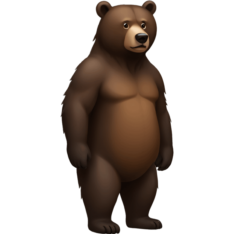 black and brown bear full body emoji