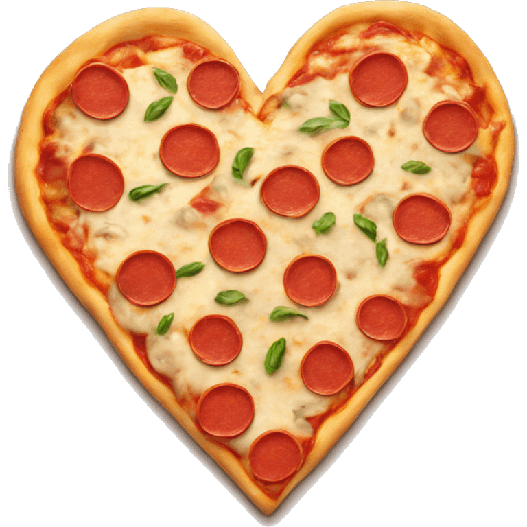 Pizza shaped in a heart emoji