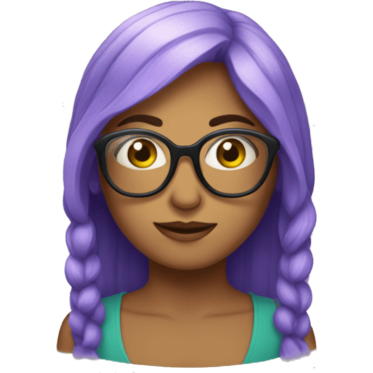 una berenjena con lentes emoji