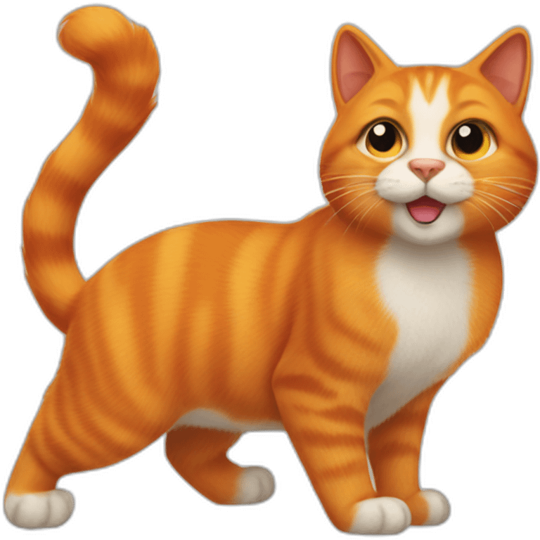 Orange cat with squirrel tail emoji