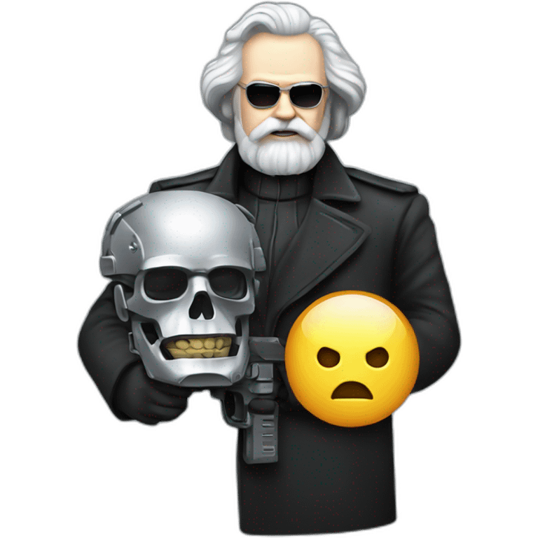 karl marx holding Terminator emoji