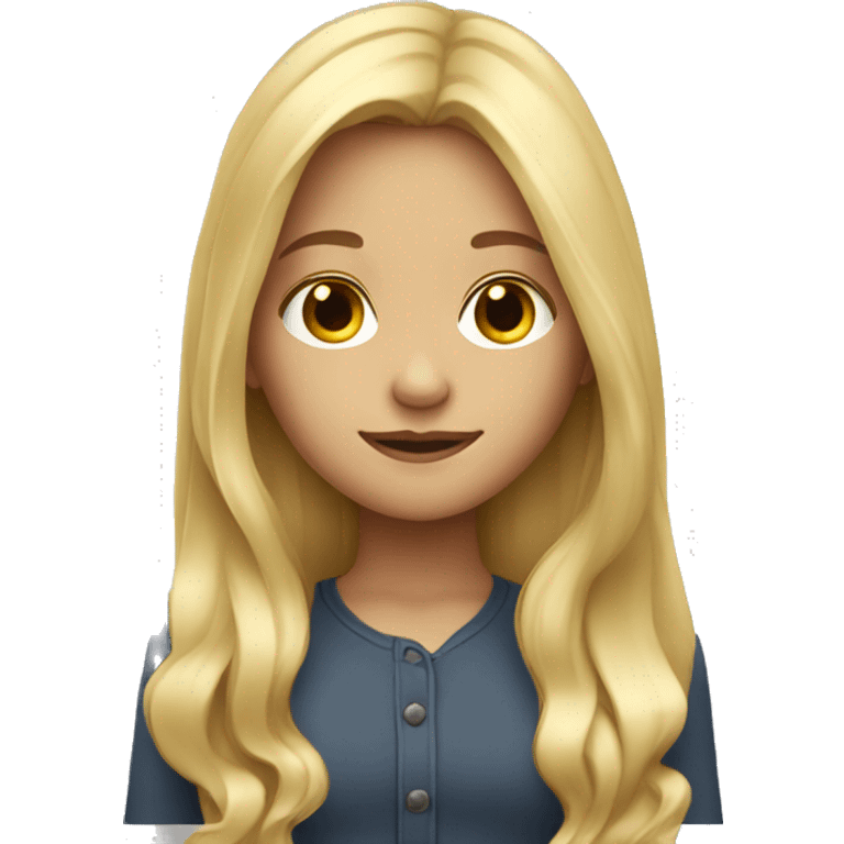 blond girl with really long hair emoji