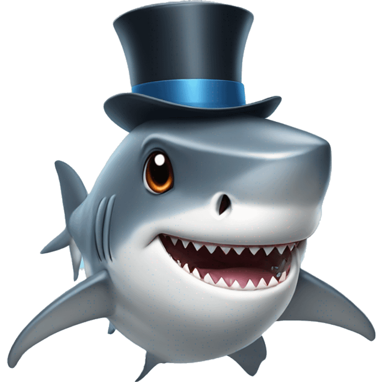 Shark with a top hat emoji