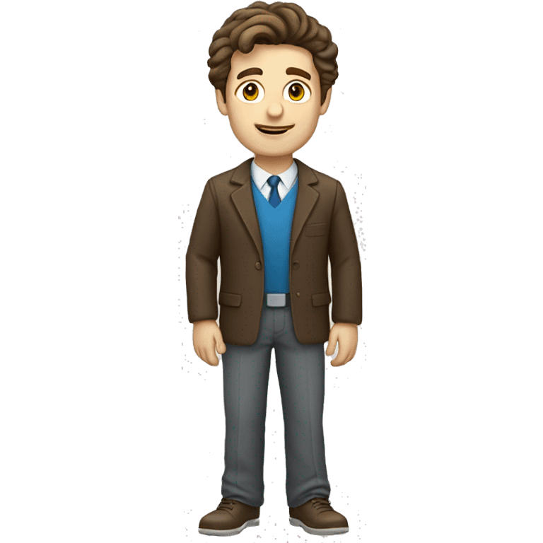  teacher man full body brown hair white skin emoji