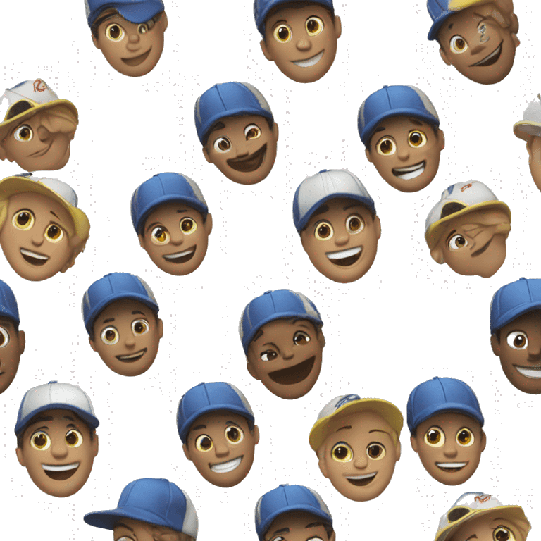 smiling boy in baseball cap motocross  emoji