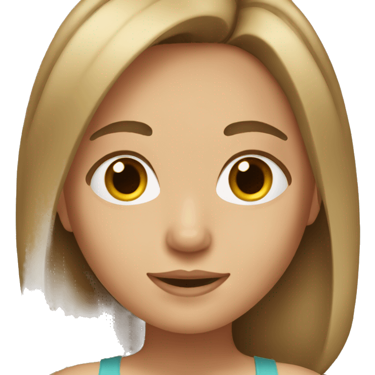 girl with brown hair and blonde highlights emoji