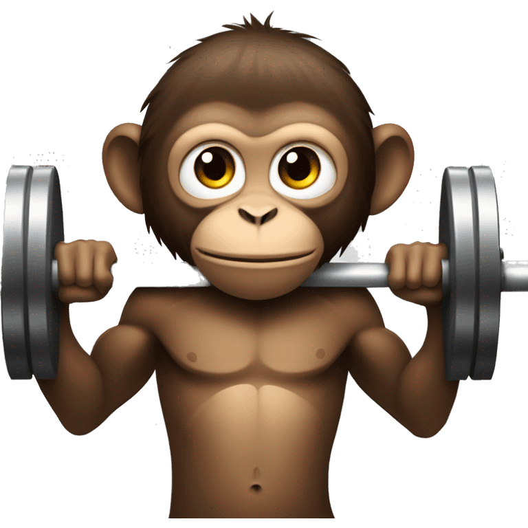 monkey lifting barbell emoji