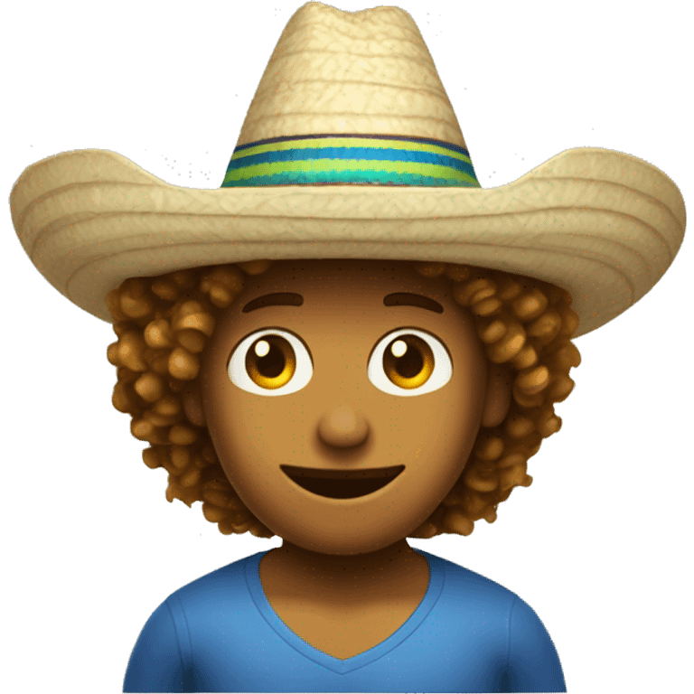 curly har surfer with a sombrero  emoji