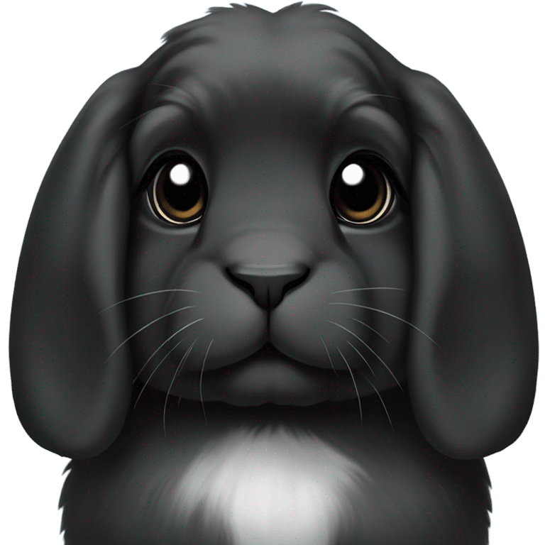 Black holland lop bunny emoji