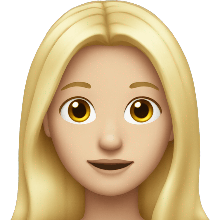 Long blonde hair middle part  emoji