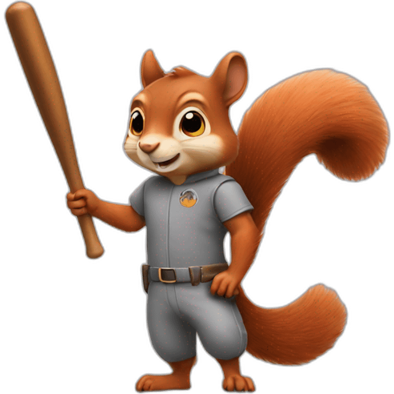 a squirrel holds a bat in its paws emoji