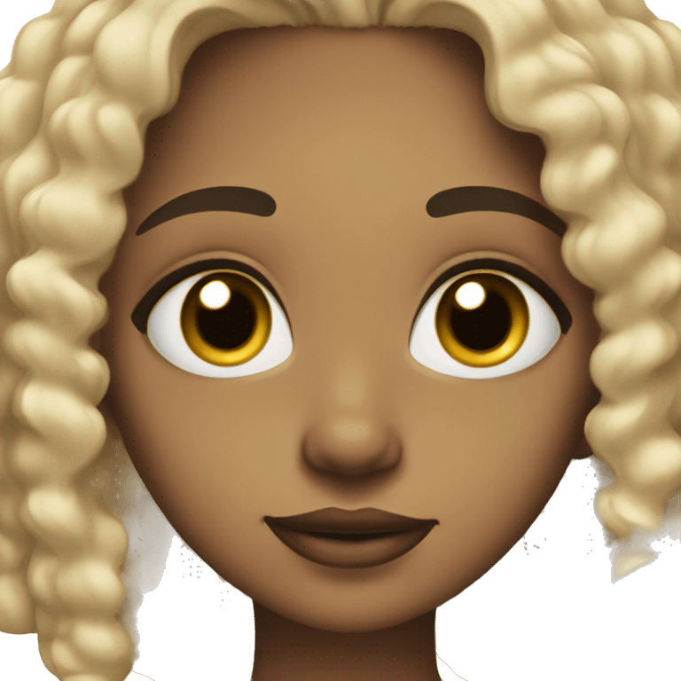 Light skin girl with brown eyes and black curly hair emoji