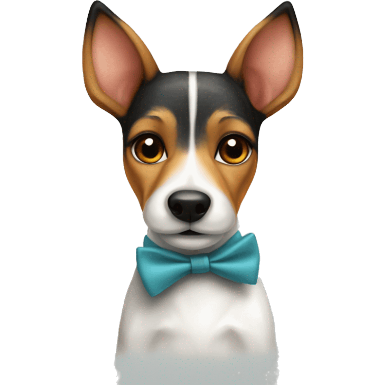 Mini fox terrier with bow tie emoji