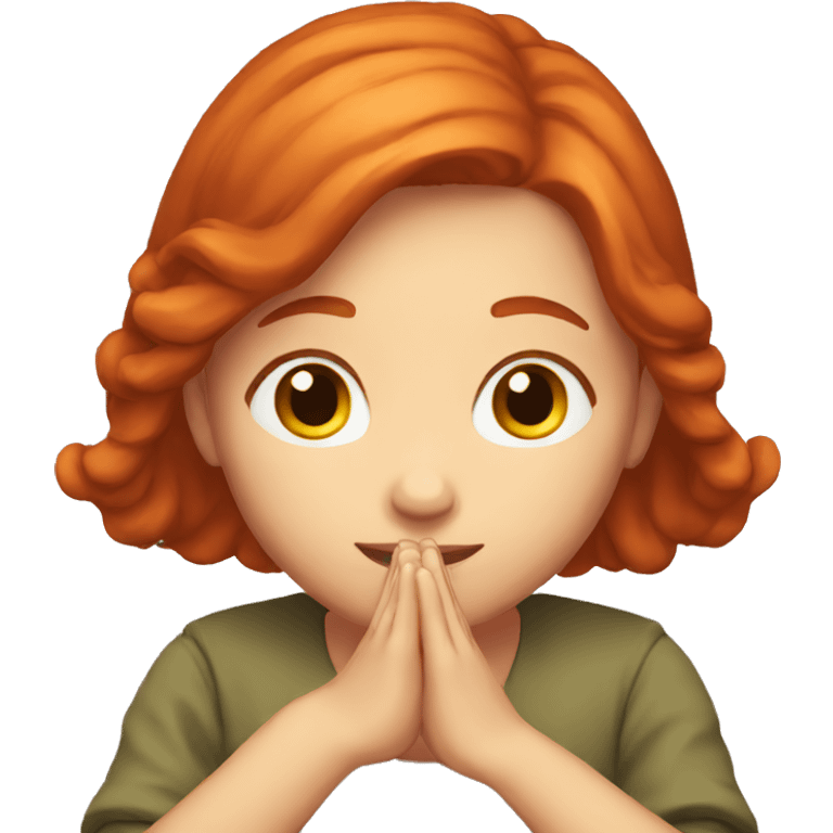 redhair girl praying emoji