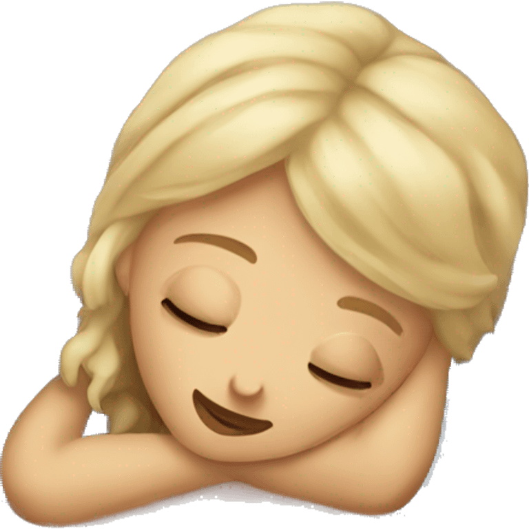 blonde girl sleeping on pillow emoji