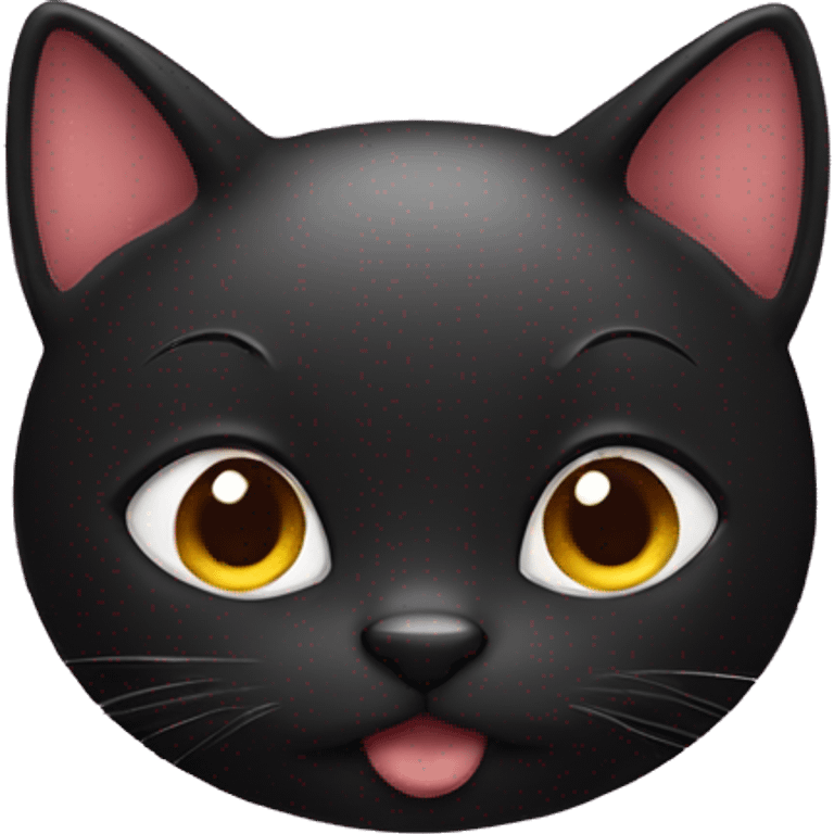 Black cat with hearts emoji