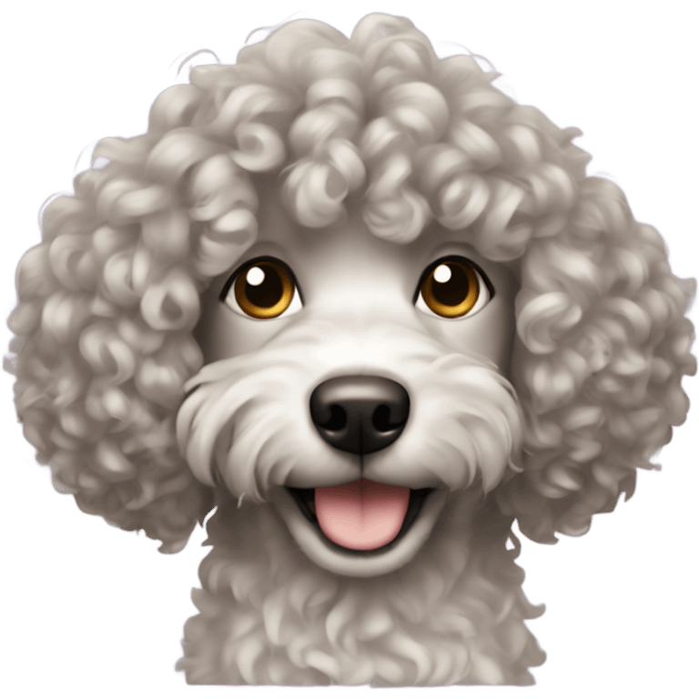 Curly hair dog emoji