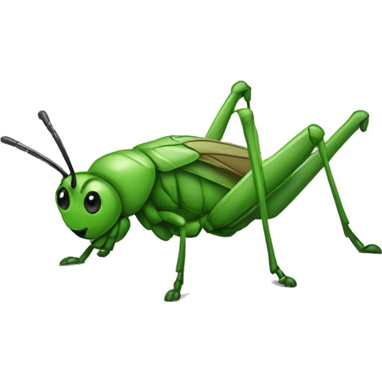 A green cricket emoji