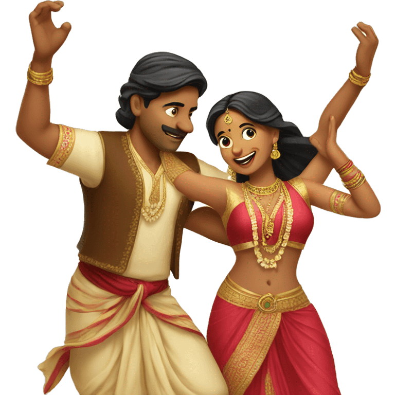 Indian couple dancing emoji